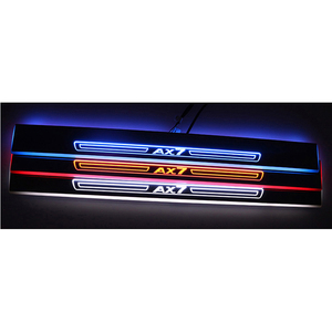 גבוהה אופנה עיצוב נע <span class=keywords><strong>LED</strong></span> דוושה מוזמן רכב שפשוף צלחת דוושת דלת אדן אור אביזרי רכב אוטומטי תאורת מערכת עבור b70