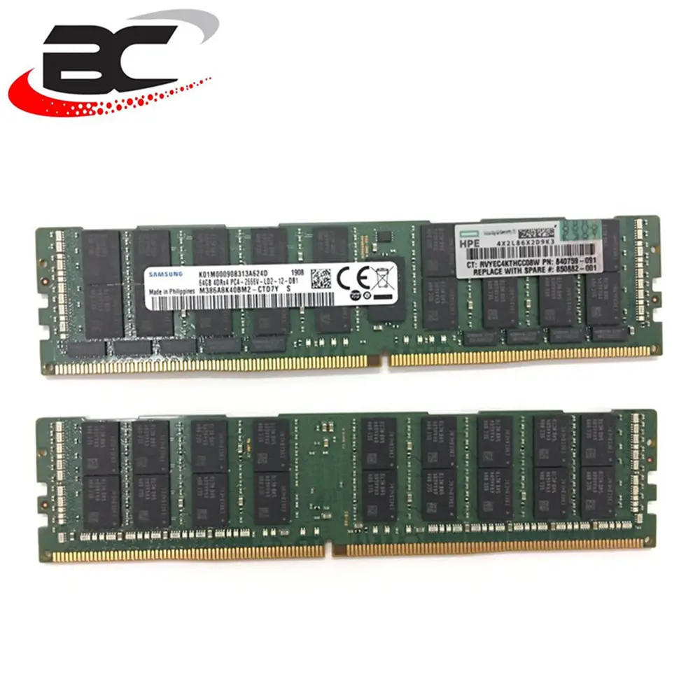 64Gb (1X64Gb) Quad Rank X4 DDR4-2666 CAS-19-19-19 Belasting Verminderd Slim Geheugen Kit 815101-b21