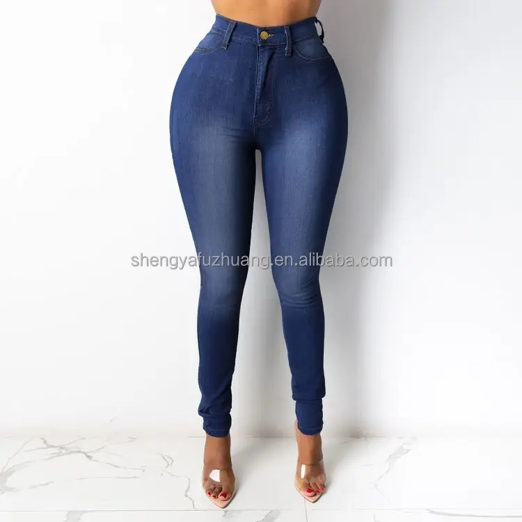 2022 Women's European and American Style Women's Tight Jeans Pencil Pants Extra Large Hot Jeans