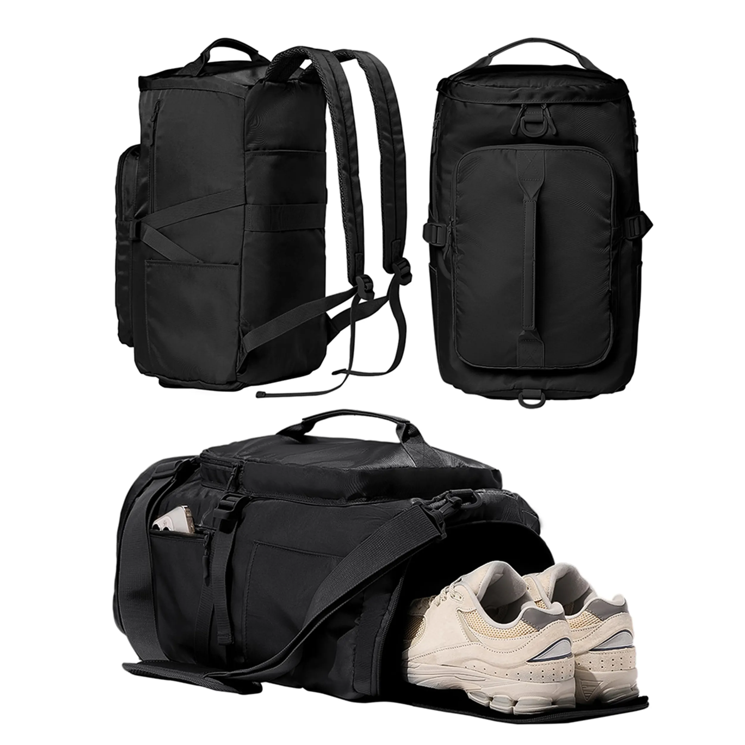Toptan özel su geçirmez spor salonu silindir çanta büyük kapasiteli hafif sırt çantası spor sırt çantası yürüyüş için uygun