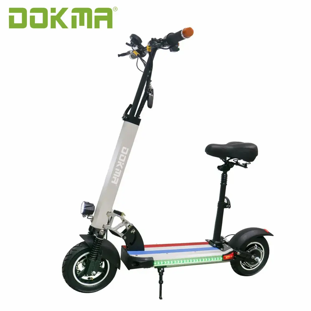 Dokma De colorato 10 pollici SKD CKD OEM 10 pollici pieghevole mini 48v 500W scooter elettrico per adolescenti