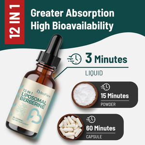 Formula kustom 12 dalam 1 organik liposom Berberine cairan tetes alami suplemen dengan teh hijau kunyit untuk dewasa penurunan berat badan - Product Image 5