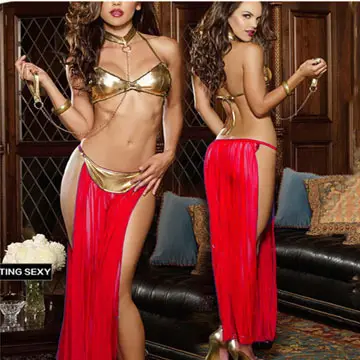 Hot Septemper Sexy lingerie Hot Gold Leather Bra Lace Dancing Underwear Temptation Erotic Lingerie Teddy Sexy Women Costumes