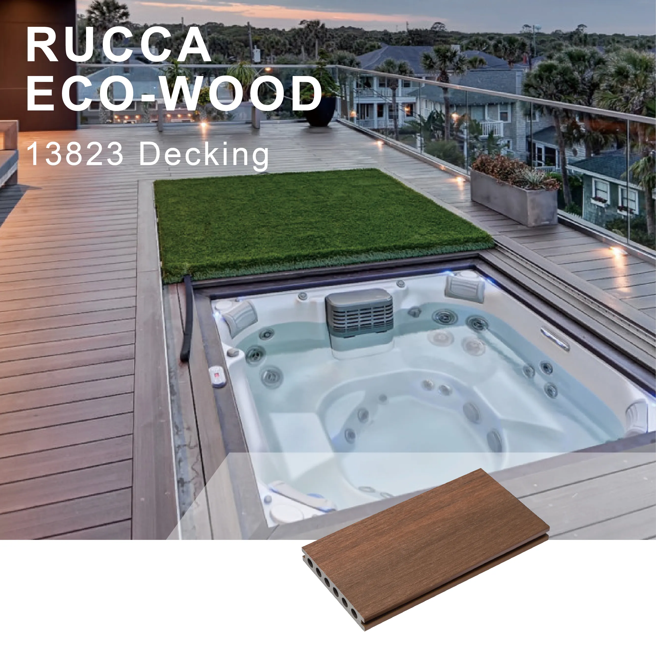床材WPC防水木製プラスチック複合テラス屋外デッキヴィラ
