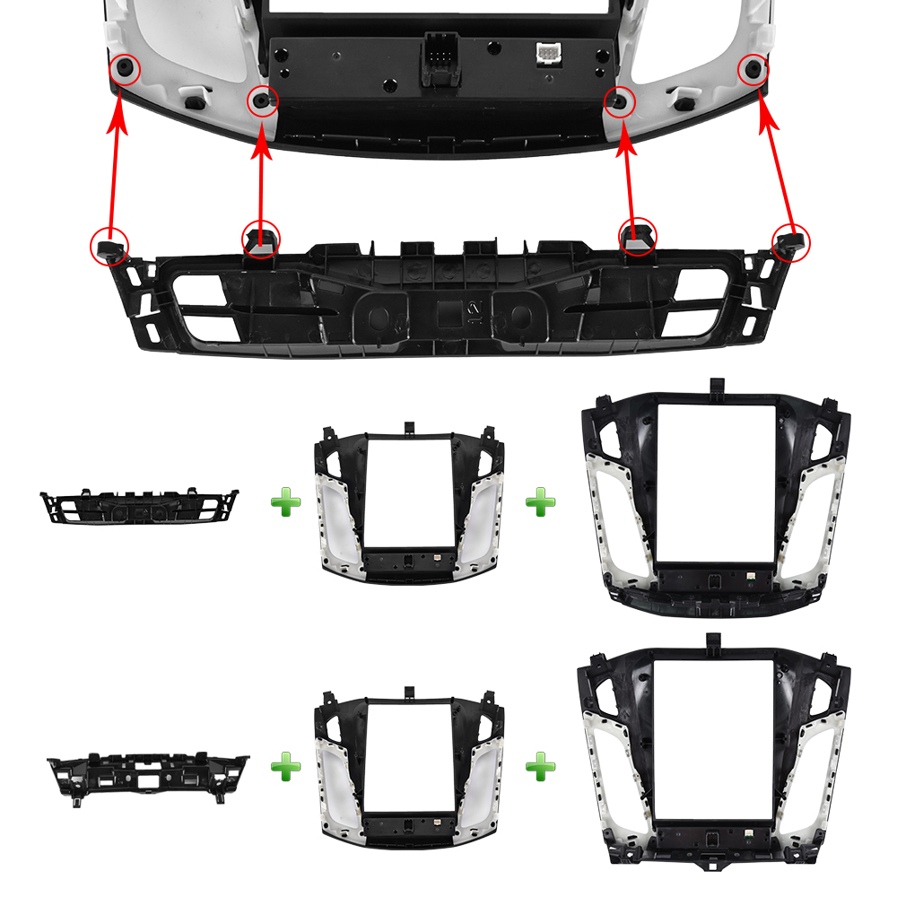 Podofo 9.7 Inch 2DIN Car Panel For FORD Focus 2012-2018 Screen Radio Fascias Panel Frame 2 Din Headuint Car Stereo Frame