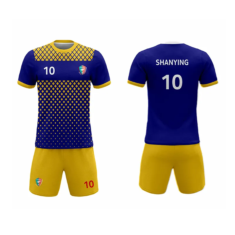 Uniforme de fútbol con logotipo impreso, Jersey deportivo personalizado, barato, último modelo, diseños