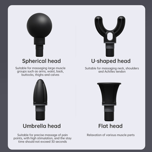 Pistola a Fascia portatile con 4 teste tessuto profondo a percussione Mini strumento di massaggio per uso del corpo