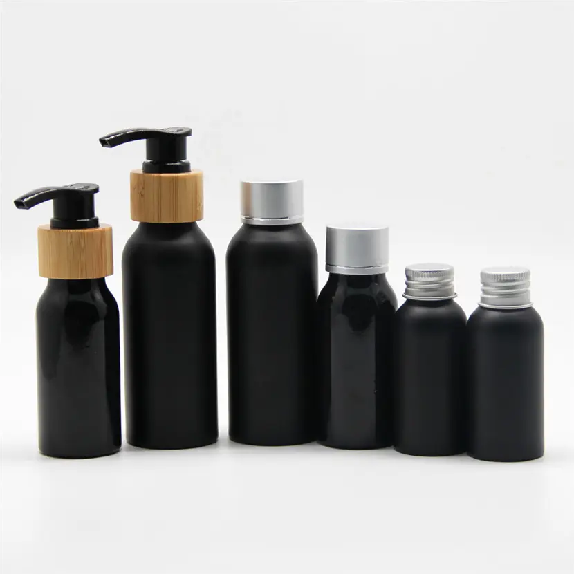 Caldo-vendita unico piccolo olio essenziale di bambù lozione pompa cosmetico bottiglia di viaggio kit per cosmetici