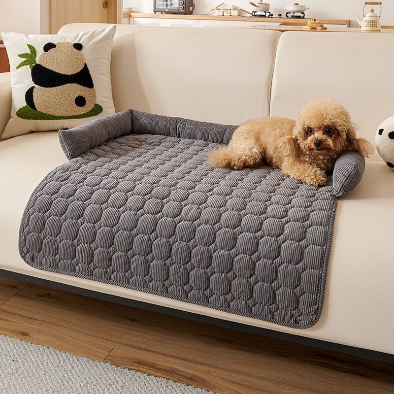 Corduroy Round Pet Pad - Dark Gray