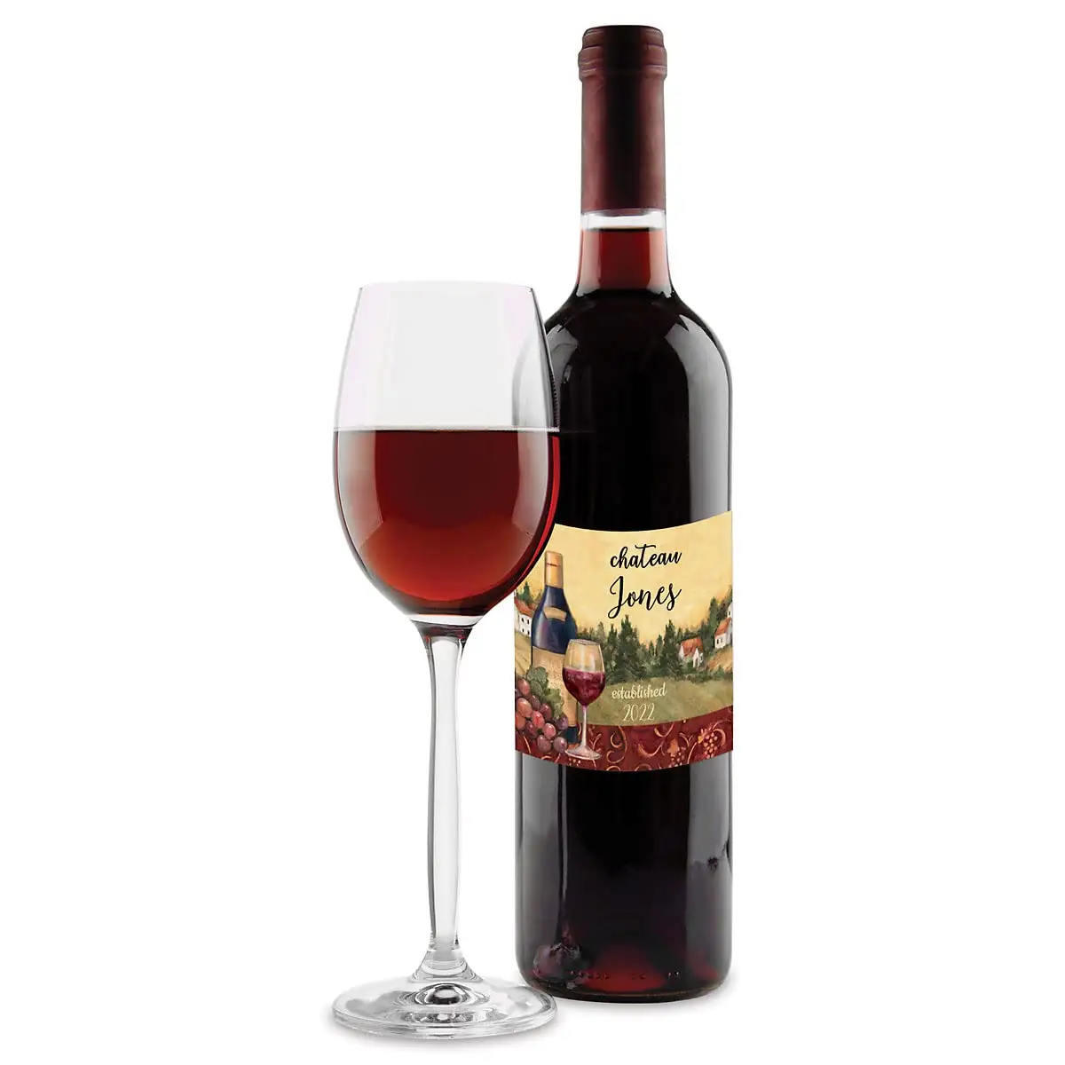 יוקרה אישית זהב רדיד עמיד למים דבק פרטי לוגו אדום יין בקבוק מותג מוצר אריזת תווית מדבקת הדפסת יצרנית