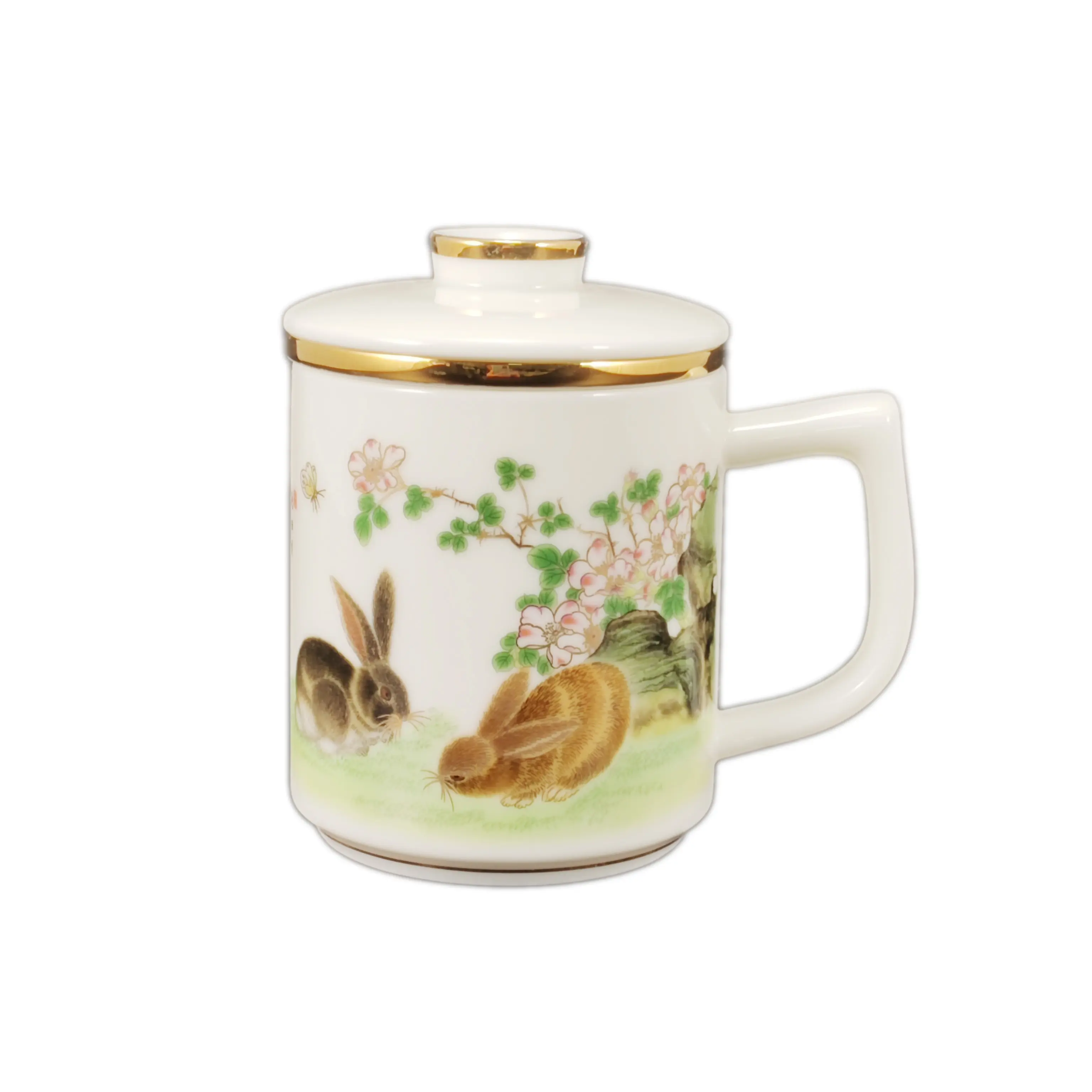 Tazza dello zodiaco cinese 12-14 oz pittura a tema animale pacchetto tazza d'oro regalo tazza di porcellana tazze da caffè bianche tazza per regalo