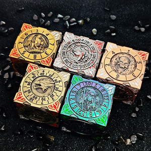 Kim loại 7 trong 1 rắn lớn xúc xắc rubik's <span class=keywords><strong>Cube</strong></span> RPG cthulhu Tabletop hướng dẫn trò chơi xúc xắc phụ kiện DND kim loại Xúc xắc lớn - Product Image 1