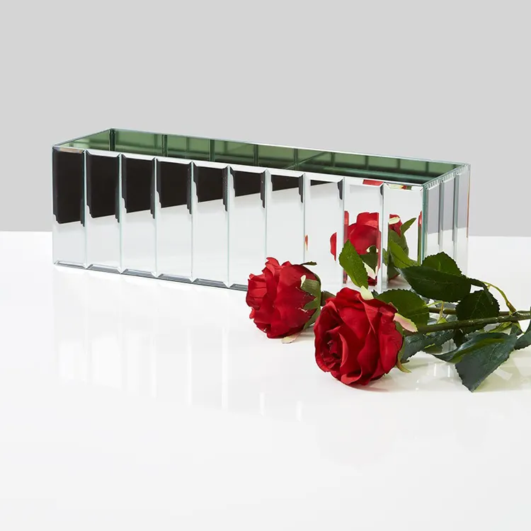Decorazione di cerimonia nuziale cubo di vetro vaso di fiori piazza a specchio bolla vaso