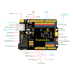 Keyestudio Super Development <strong>Control</strong> Board UNO+USB Cable with Pin Header Interface for <strong>Arduino</strong> U-NO R3 Atmega 328p Board