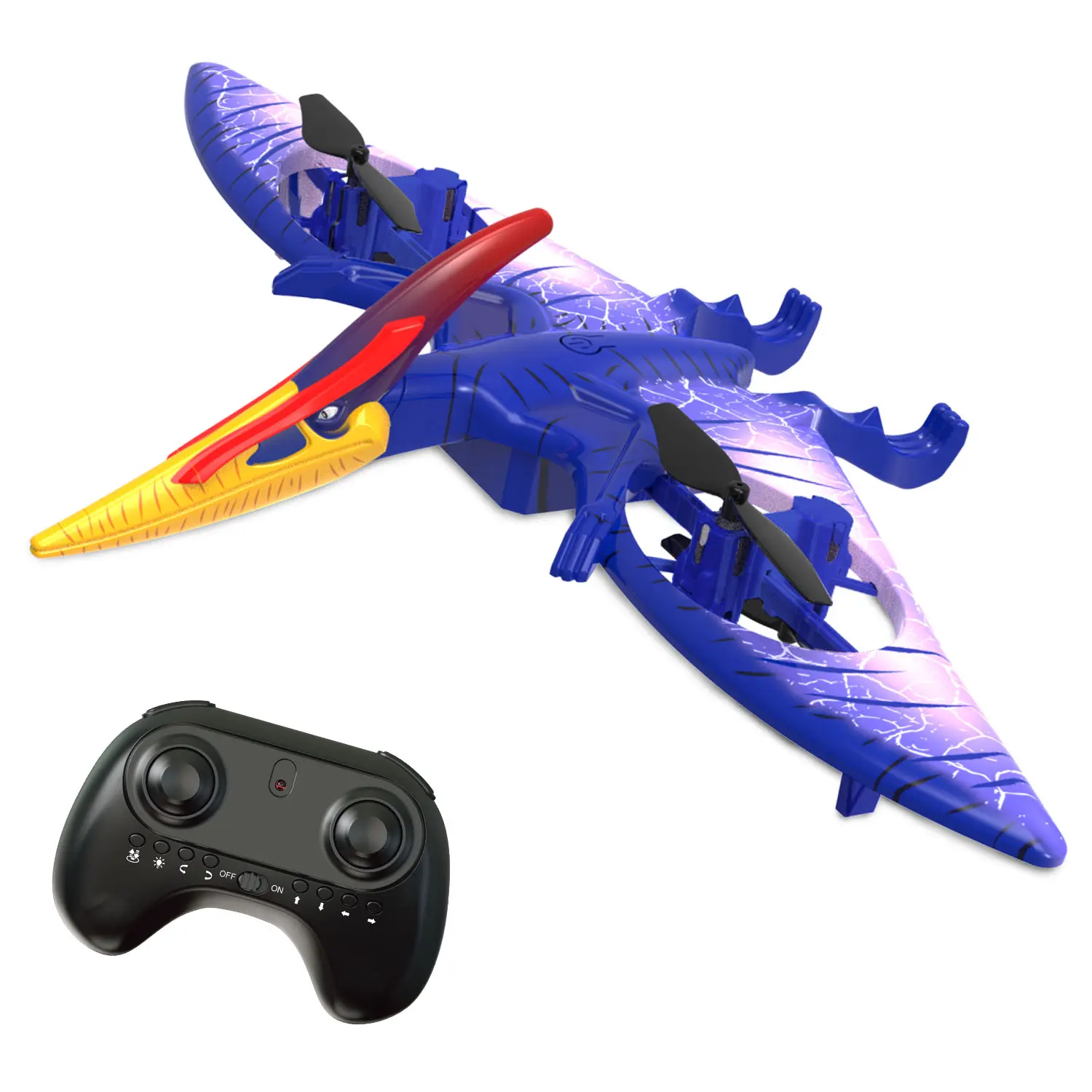 Mainan Drone Rc Pterosaurus, Mainan Pesawat Terbang Dinosaurus Remote Control 2.4GHz 4CH dengan Suara