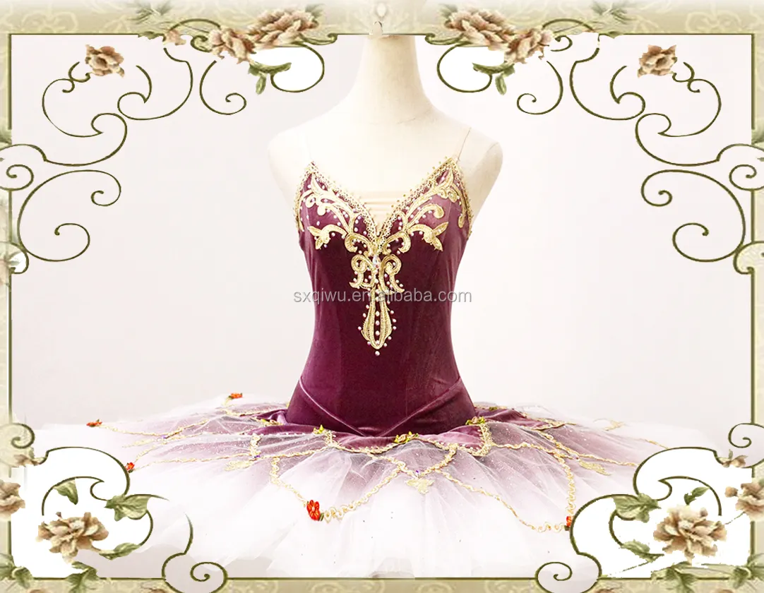 Nueva Borgoña terciopelo leotardo ballet tutu vestido de adulto tutu falda tutú para niñas Nuevo. 32