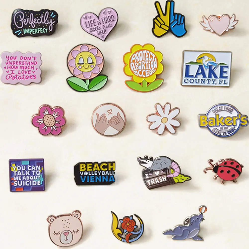 Bulk Wholesale custom design metal cute cartoon character collar lapel pin badge custom soft hard anime enamel pins