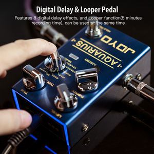 Joyo แป้นเหยียบ R-07 Aquarius Looper, แป้นดีเลย์เอฟเฟกต์ดีเลย์8แบบดิจิตอลแป้นเหยียบแบบเคาะหลายเอฟเฟ็กต์สำหรับกีตาร์ไฟฟ้า