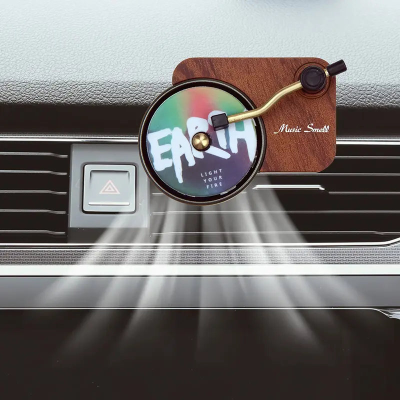Parfum Wangi Kualitas Tinggi Klip Penyegar Udara Ventilasi Mobil Desain Retro Pemutar Rekaman Vinil Mobil Bau Penyegar Udara dengan Logo