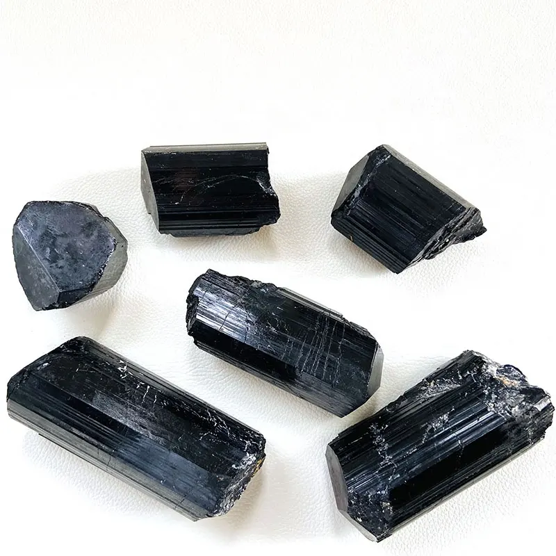 Gemas curativas de turmalina negra, cristales de mineral natural, al por mayor