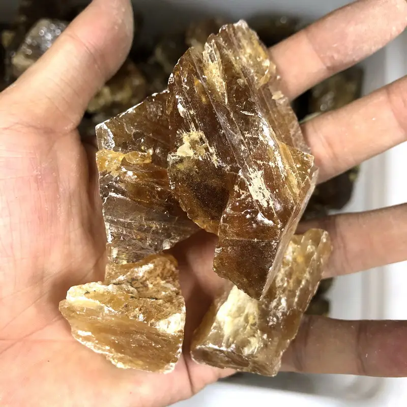 Vendita calda gioielli in ambra pietre preziose Chrysophoron pietra grezza Calcite di miele.