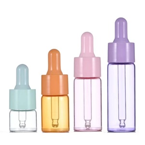 1毫升2毫升3毫升4毫升5毫升彩色迷你旅行样品瓶精油玻璃瓶水晶透明滴管油瓶 - Product Image 2