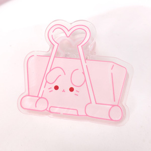 Bán buôn khuyến mại Quà Tặng rõ ràng mạnh mẽ nhựa <span class=keywords><strong>Clip</strong></span> dễ thương đôi in phim hoạt hình tùy chỉnh Acrylic Clips cho giấy - Product Image 5