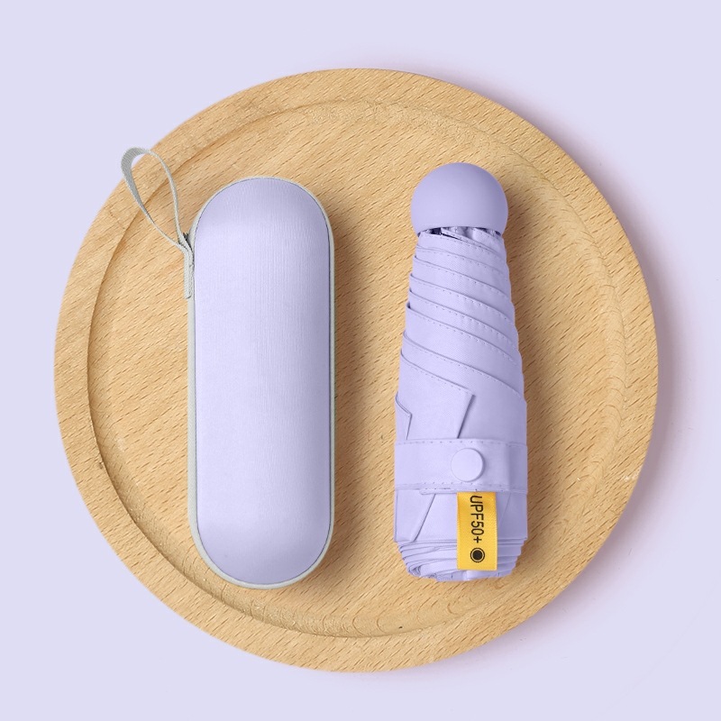 Mini 5-fold 6-rib capsule umbrella - lavender purple