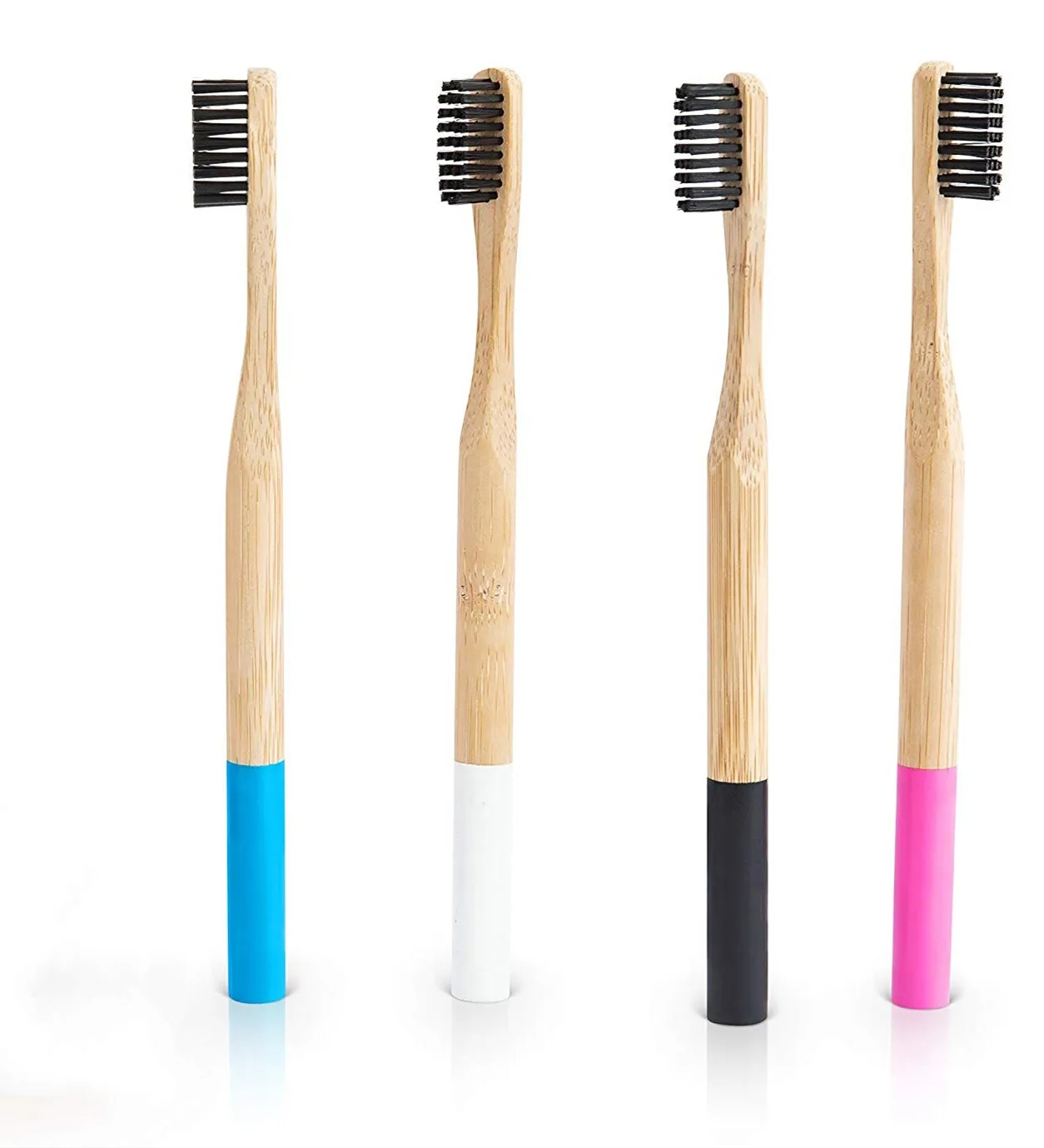 Brosse à dents ronde écologique en bambou biodégradable naturelle de poignée pour l'adulte