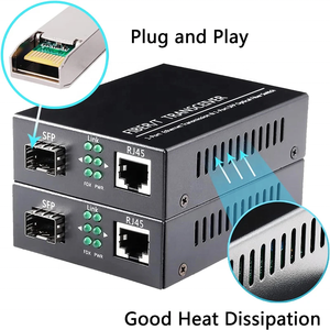 Gigabit Ethernet SFP ตัวแปลงไฟเบอร์มีเดีย Dual Core โหมดเดี่ยว LC โมดูล 100/1000M 20KM เครื่องรับส่งสัญญาณไฟเบอร์ออปติก 1 คู่ - Product Image 3
