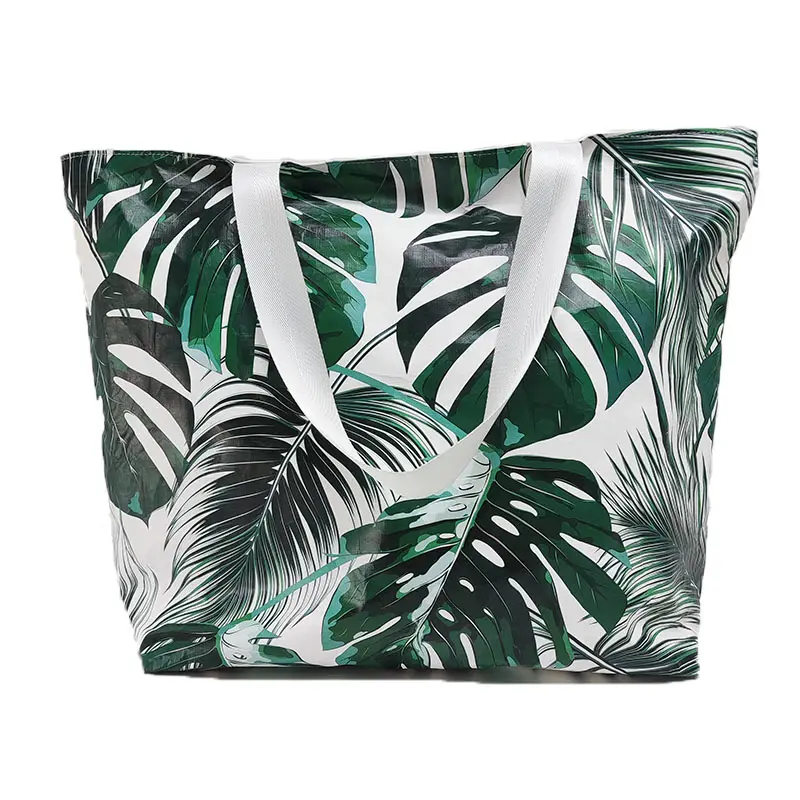 Bolso de playa de verano de papel Dupont impermeable ultraligero personalizado para mujer, bolso de compras a todo Color bohemio, bolso de mano Tyvek antidesgarro