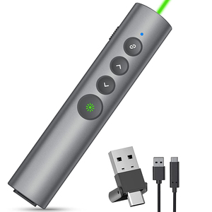 Potere ricaricabile 2.4G cassa in metallo rosso verde presentatore Laser puntatore Powerpoint PPT penna con ricevitore di tipo c - Product Image 1