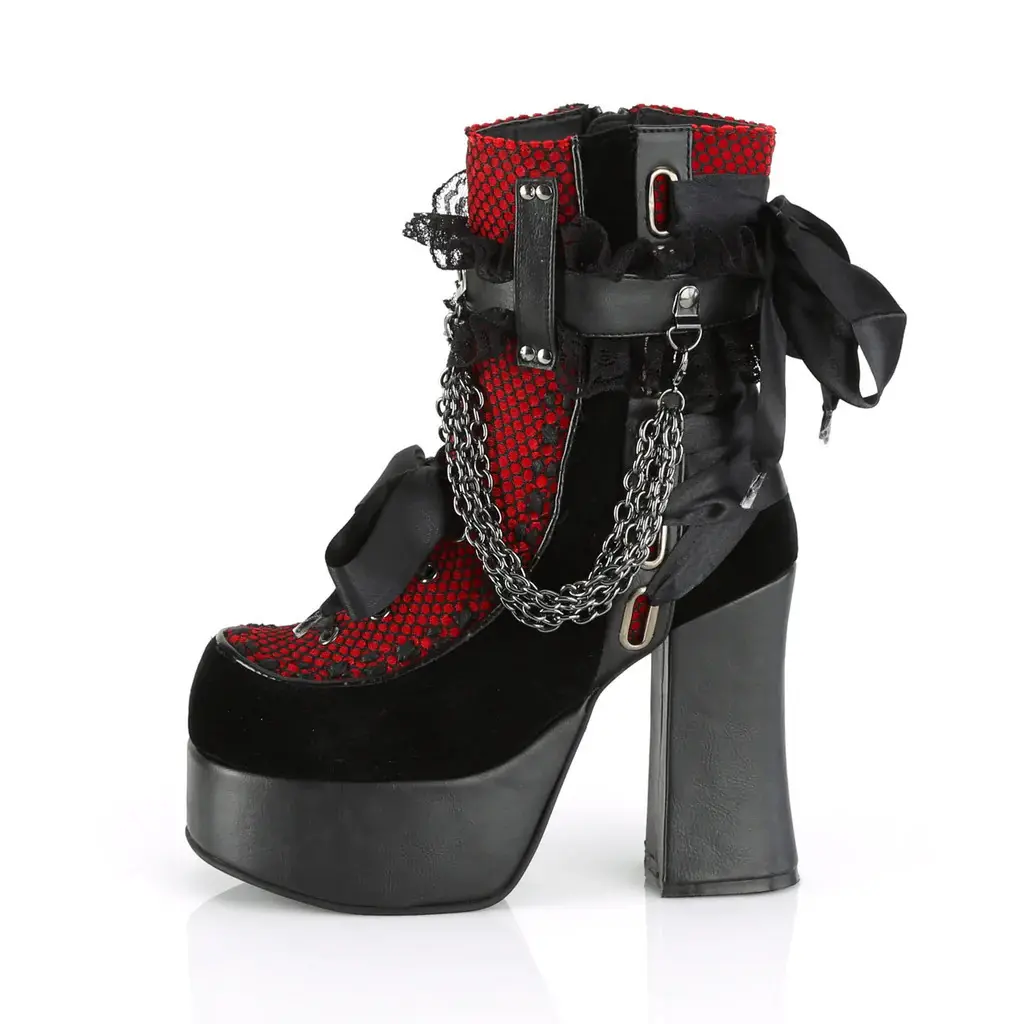 Nouveauté botte gothique haute à la cheville pour femmes chaussure de botte punk zippée à la cheville avec chaîne botas en cuir à plateforme épaisse de style punk