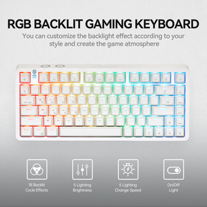 2023 nueva moda teclado inalámbrico RGB para juegos RGB retroiluminado personalizado 82 teclas Mini Teclado mecánico óptico para escritorio - Product Image 2