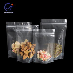 20x30 cm Hot Sale Clear Stand up <strong>Pouch</strong> With Zipper Fully Transparent Stand up Bag for Food Storage Snack - Product Image 1