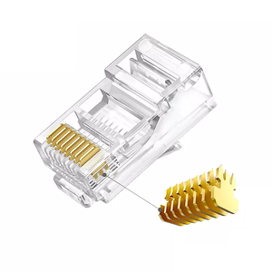 หัวคริสตัลเครือข่ายขั้วต่อ RJ45 CAT6 8P8C UTP หัวต่อทองแดงติดต่อ EZ PASS - Product Image 2