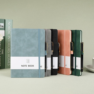 A7a6a5 Business simple Notebook puede imprimir logo Student Memo Correa de cuero suave mini Notebook