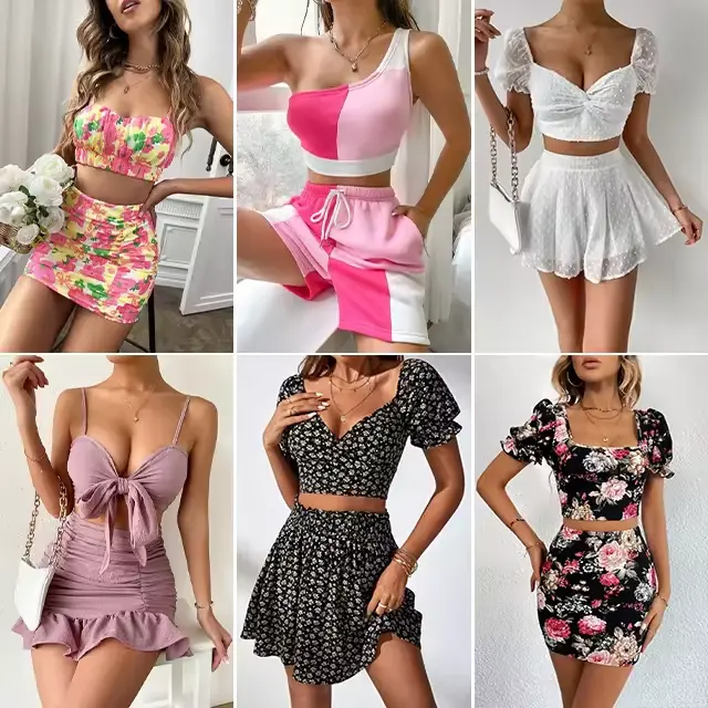 2024 mode stock lot femmes mélanger vêtements balle croptops vêtements en vrac assortis marque nouveaux vêtements femmes robes décontractées