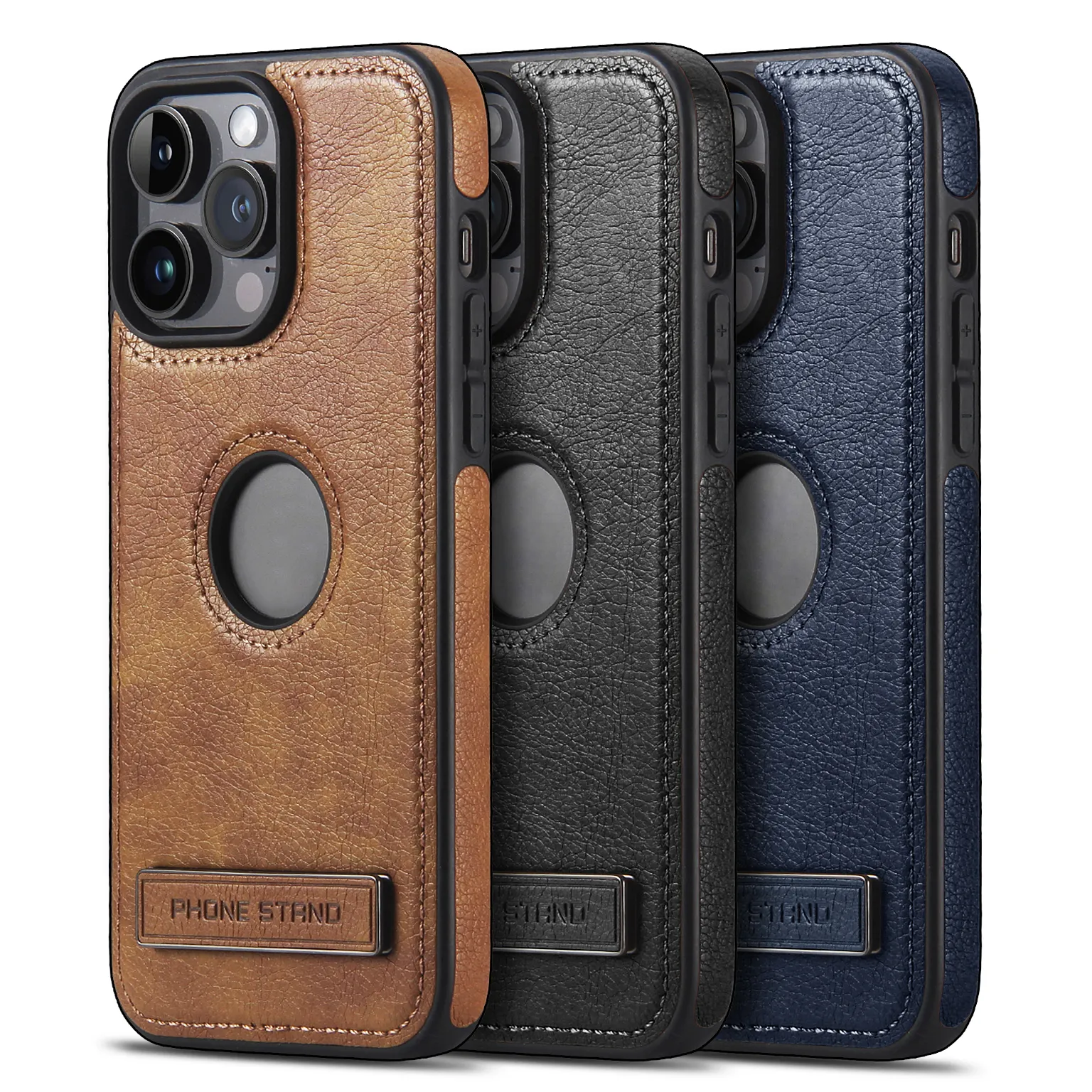 Business style leather phone case for iphone case with holder mobile phone cover for iphone 15 14 13 12 pro max