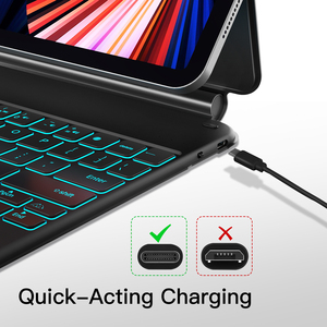 2024マジックキーボードケースAbsタブレットケースキーボードカバースマートワイヤレスBtキーボードバックライト付きトラックパッドIpadAir 10.9 Pro11用 - Product Image 4