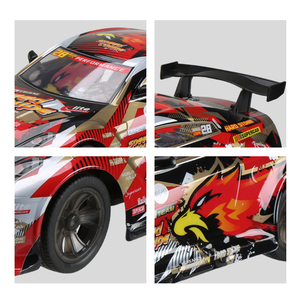 2.4GHz1/10スケールRCレースカーLEDライト (ボディとホイール) リアルなフロントサスペンション子供用大型リモコン玩具 - Product Image 4