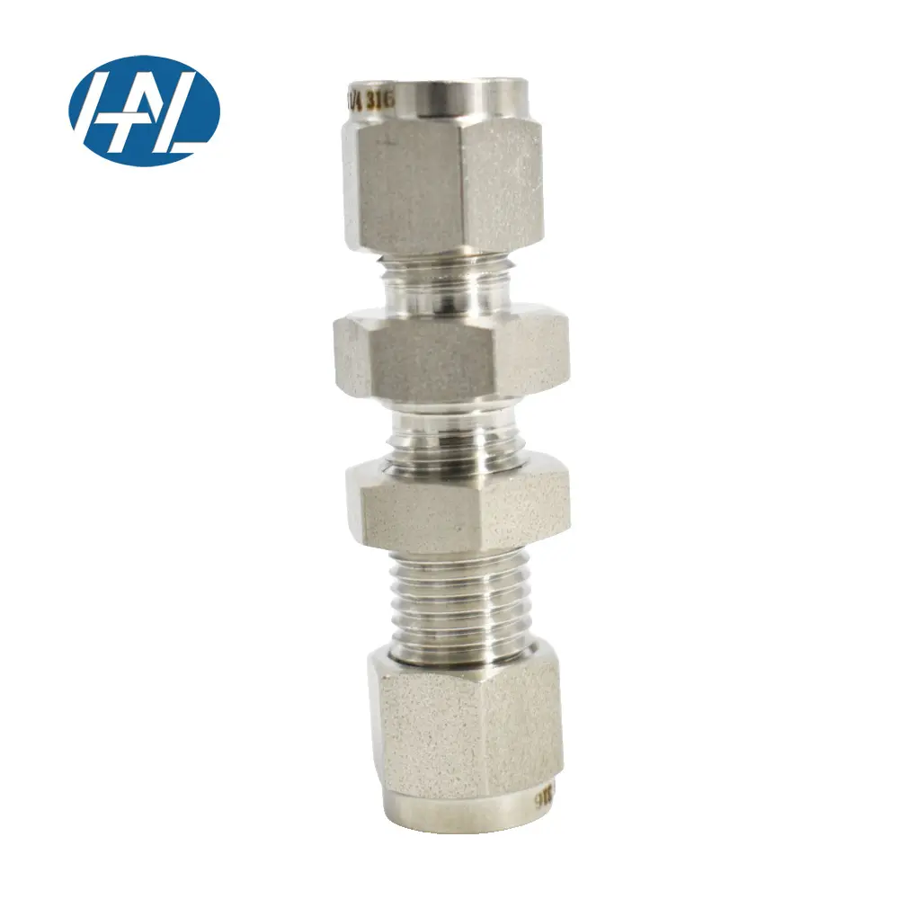 Swagelok Type Bulkhead Union Male Connector Compression Tube Fitting With NPT Thread