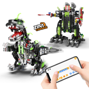 Simulation Deformable Electric RC Building Blocks Dinosaur Robot <strong>Assemble</strong> Toy Set with APP <strong>Programming</strong> Gravity Induction Control - Product Image 1