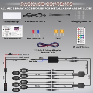 8 bakla rüya renk RGB + IC LED kaya işıkları kovalayan etkisi renkli sihirli adresli kaya işık kiti su geçirmez 12v için Jeep - Product Image 6