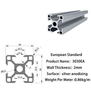 6063 T5 3030ea công nghiệp hợp kim nhôm bàn làm việc khung đùn hồ sơ 30x30 lslot t-track <span class=keywords><strong>v</strong></span>ới dịch <span class=keywords><strong>v</strong></span>ụ cắt - Product Image 2