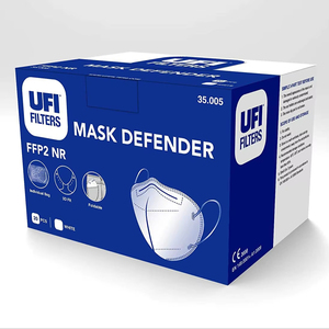 ตัวป้องกัน FFP2 UFI สีขาว20ชิ้นกล่องมาส์กสำหรับผิวแพ้ง่ายหน้ากากป้องกัน2009 149 2001 A1หน้ากากช่วยหายใจ - Product Image 1