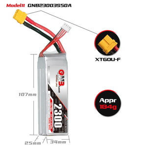 GAONENG GNB 2300MAh 3S 11.1V 50C 100C XT60 Air Wing RC LiPo แบตเตอรี่ Brushless Drone เครื่องบิน Valiant Parkzone E4F Wildcat 3D - Product Image 3