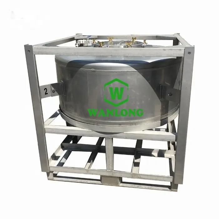 Wanlong 500l água armazenamento aço inoxidável 304 IBC tanque recipiente