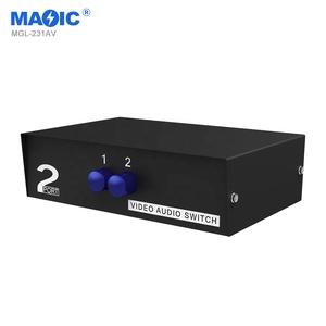 Convertidor de interruptor de audio y video bidireccional AV RCA, 2 entradas, 1 salida, interruptor KVM USB para monitores