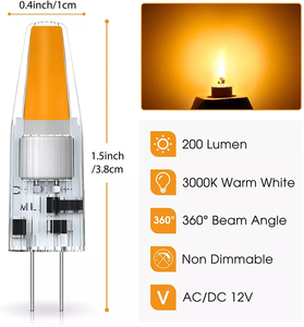 LOHAS Decorative Chandelier Ceramic Mini Corn Lamp G4 Base <strong>12V</strong> <strong>5W</strong> 3000K 6000K <strong>LED</strong> Mini Corn <strong>Light</strong> G4 <strong>Led</strong> Bulb for Chandelier - Product Image 2